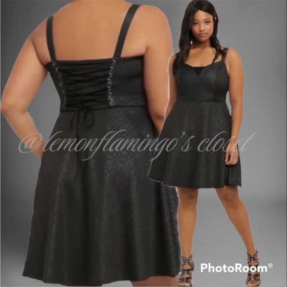 torrid Dresses & Skirts - Torrid faux leather bustier corset back dress